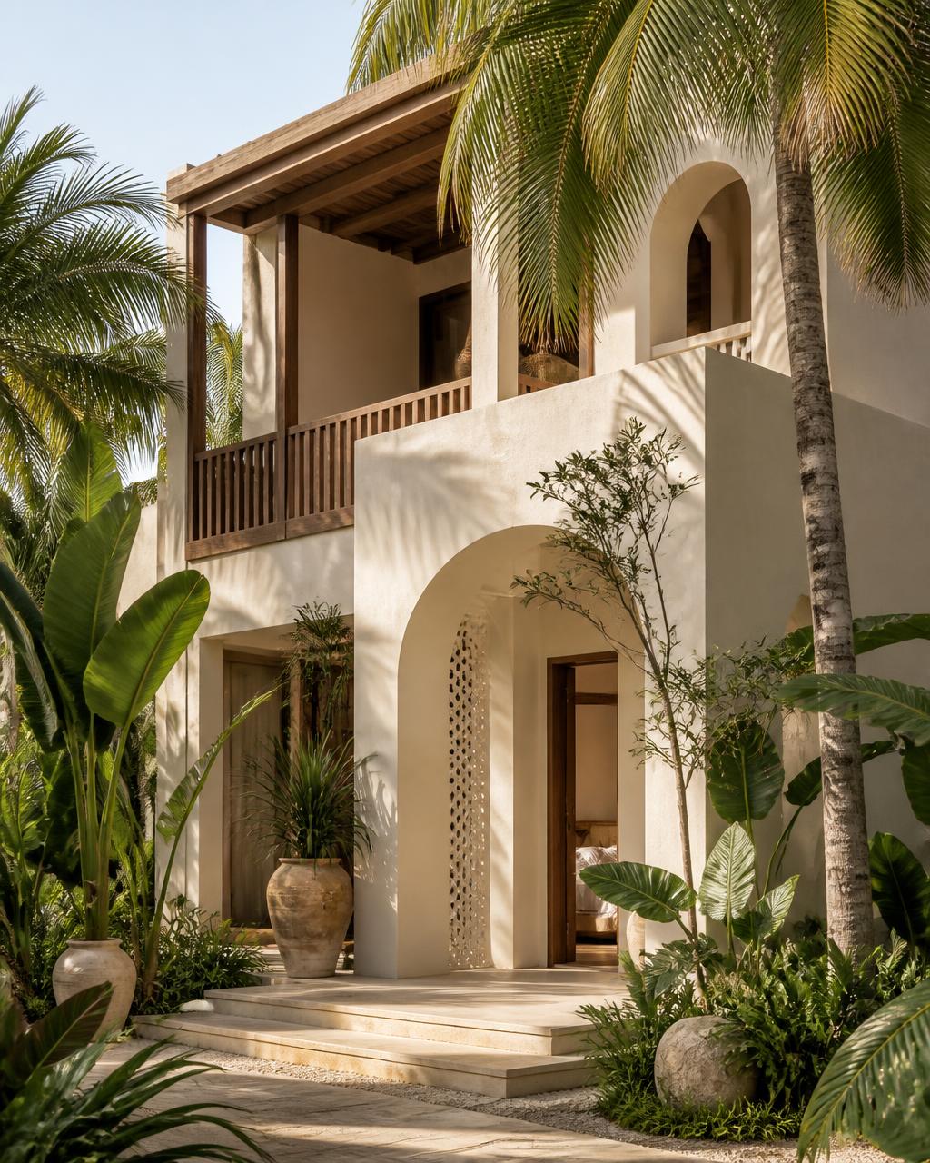River View Villa exterior framed by tropical planting